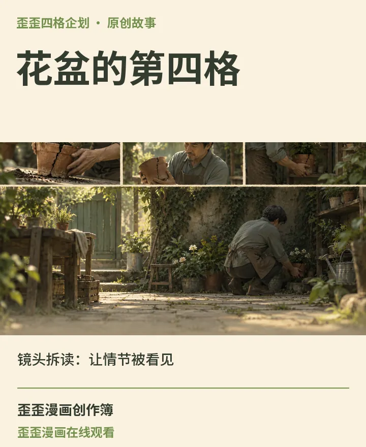 歪歪漫画在线观看相关原创故事《花盆的第四格》镜头拆读：让情节被看见封面：歪歪四格企划场景与中文标题