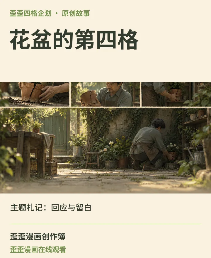 歪歪漫画在线观看相关原创故事《花盆的第四格》主题札记：回应与留白封面：歪歪四格企划场景与中文标题