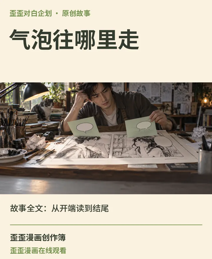 歪歪漫画在线观看相关原创故事《气泡往哪里走》故事全文：从开端读到结尾封面：歪歪对白企划场景与中文标题