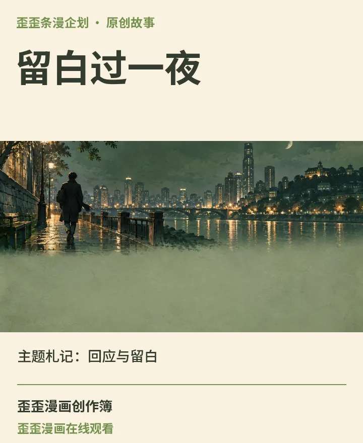 歪歪漫画在线观看相关原创故事《留白过一夜》主题札记：回应与留白封面：歪歪条漫企划场景与中文标题